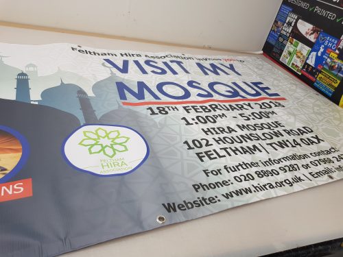 Bespoke Size Outdoor PVC Banners with eyelets from £15+vat per sqm, Printed In- House